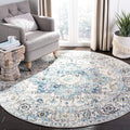 SAFAVIEH Madison 5ft 3in Round Turquoise/Ivory Rug - Durable, Trendy