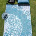 Outdoor Rug Clearance Deniz Teal 6X9 ft - Waterproof, Reversible