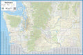 Topographics Washington State Laminated Wall Map (72ft x 48ft)