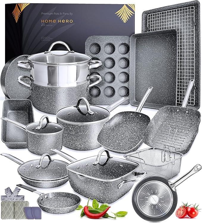 Granite Cookware Sets Nonstick Pots and Pans Set for Cooking