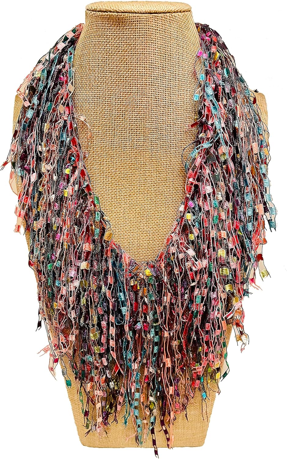 Womens Infinity Ladder Yarn Lightweight Scarf Necklace with Style