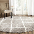 Hudson Shag 5ft Round Area Rug - Plush 2-in Pile, Modern Trellis
