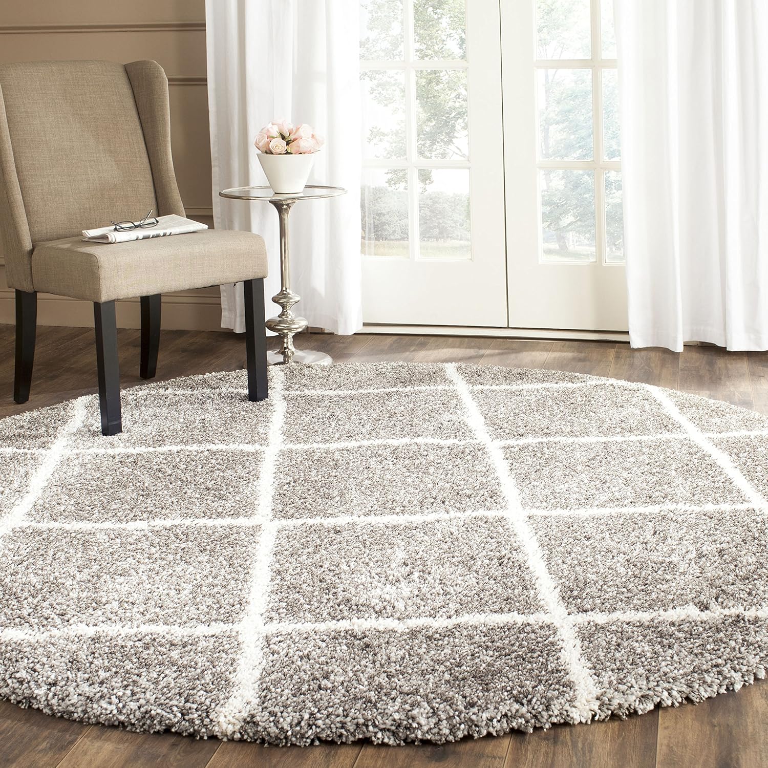 SAFAVIEH Hudson Shag Collection Area Rug - Modern Trellis Design
