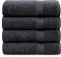 100% Cotton Bath Sheets Set of 4 (35in x 66in) - Black Oversized