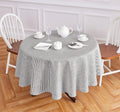 Solino Home Linen Round Tablecloth 70 in Narrow Stripe - Classic Black