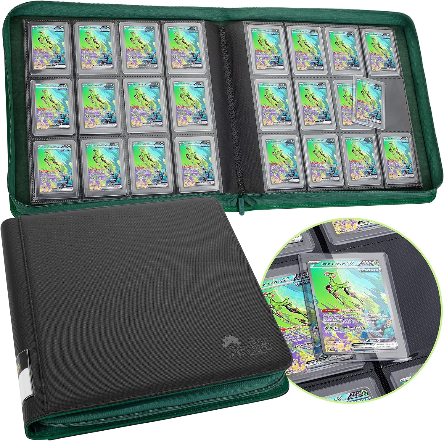FunGuys Toploader Binder for Trading Card Storage 12ft Pockets