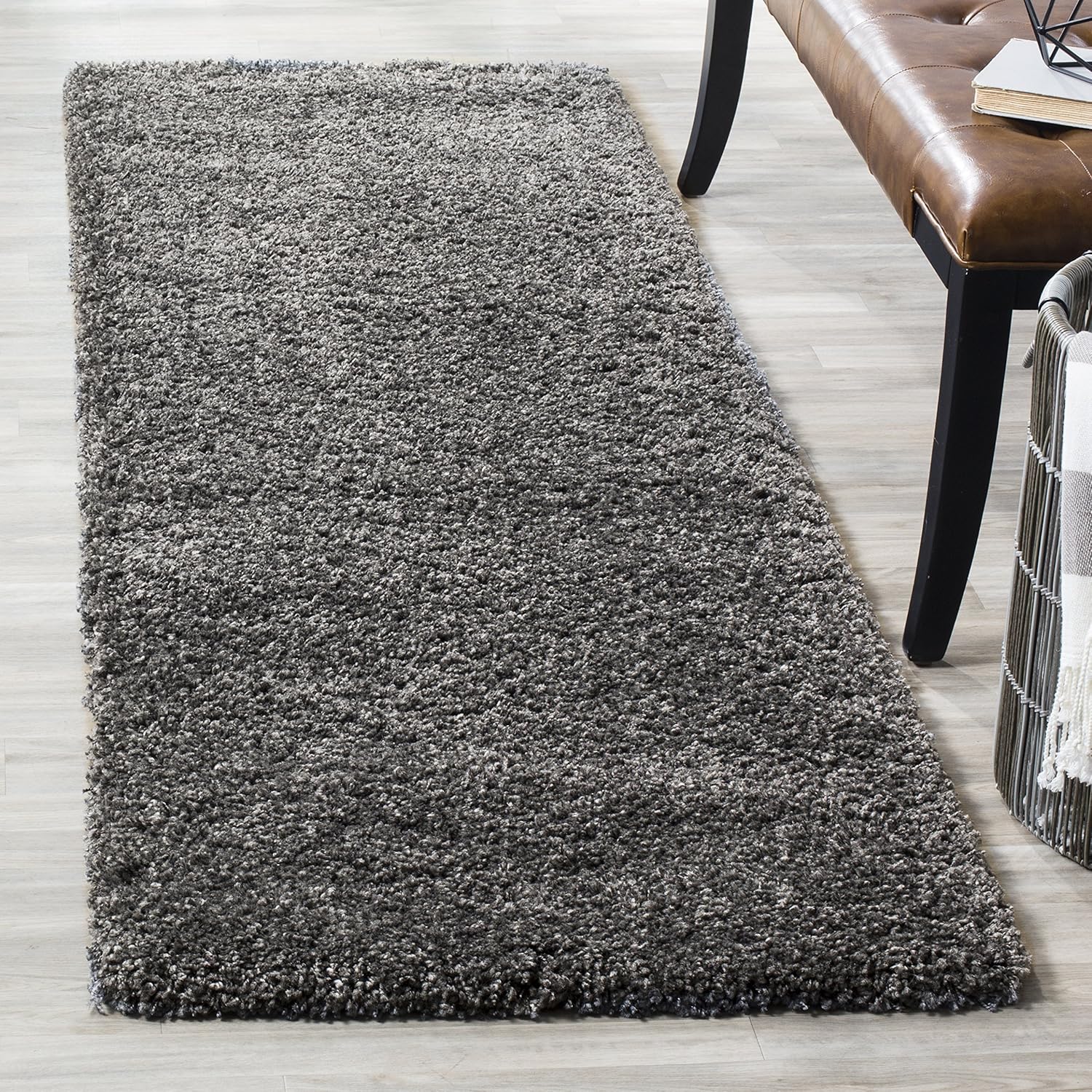 SAFAVIEH California Shag Runner Rug - Dark Grey, 2ft 3in x 7ft