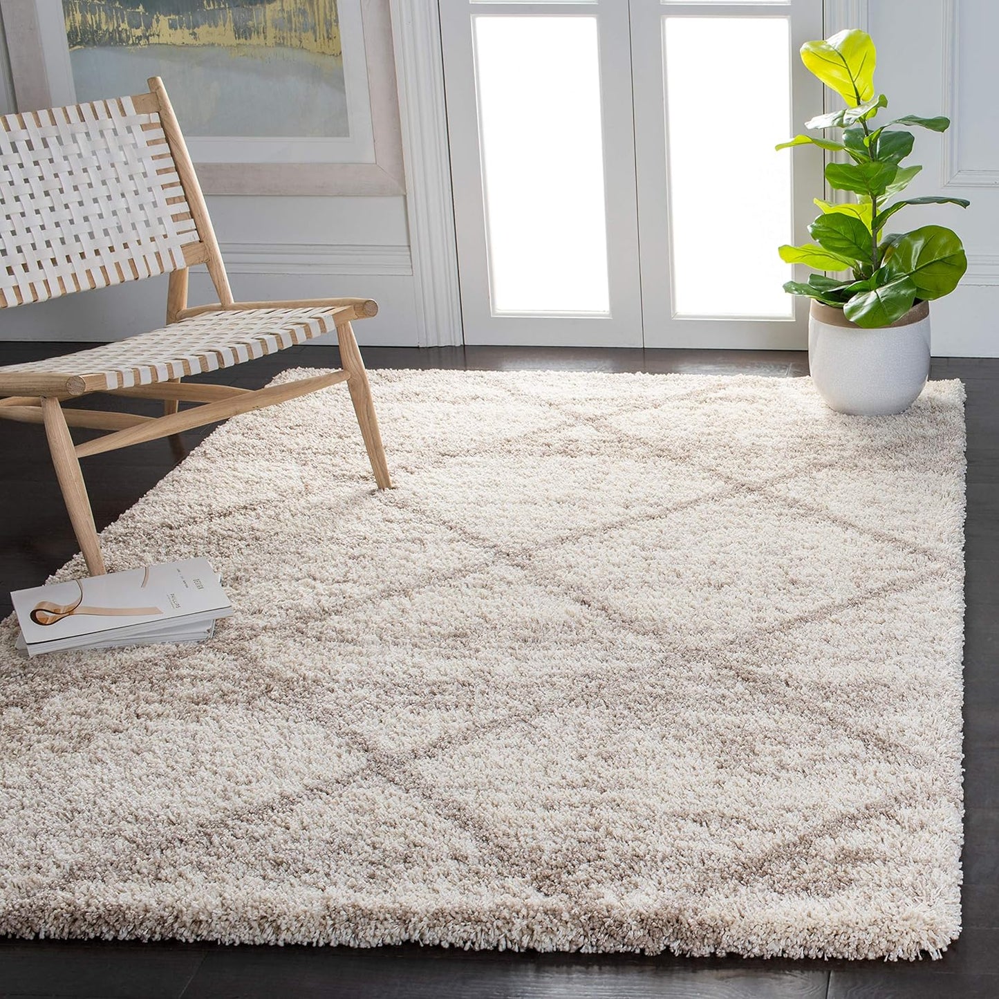 SAFAVIEH Hudson Shag Collection Accent Rug - Cozy Multi Ivory Design