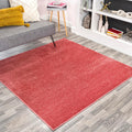JONATHAN Y Haze Solid Low-Pile Red 6x6 Indoor Area Rug - Easy Clean