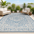 JONATHAN Y Medallion Weave Indoor Outdoor Rug 10x14 - Navy/Gray