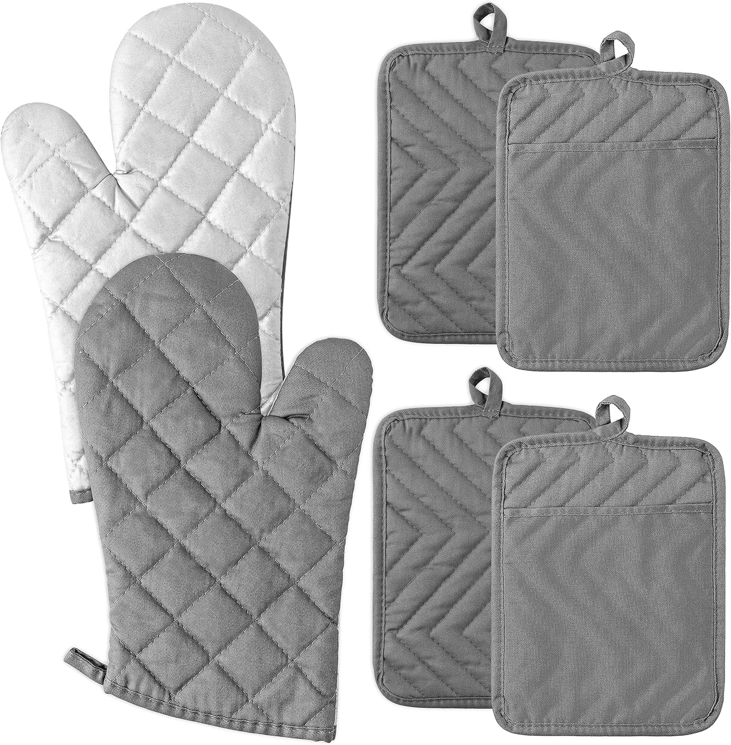 6Pcs Cotton Oven Mitts Set: Heat Resistant Kitchen Essential