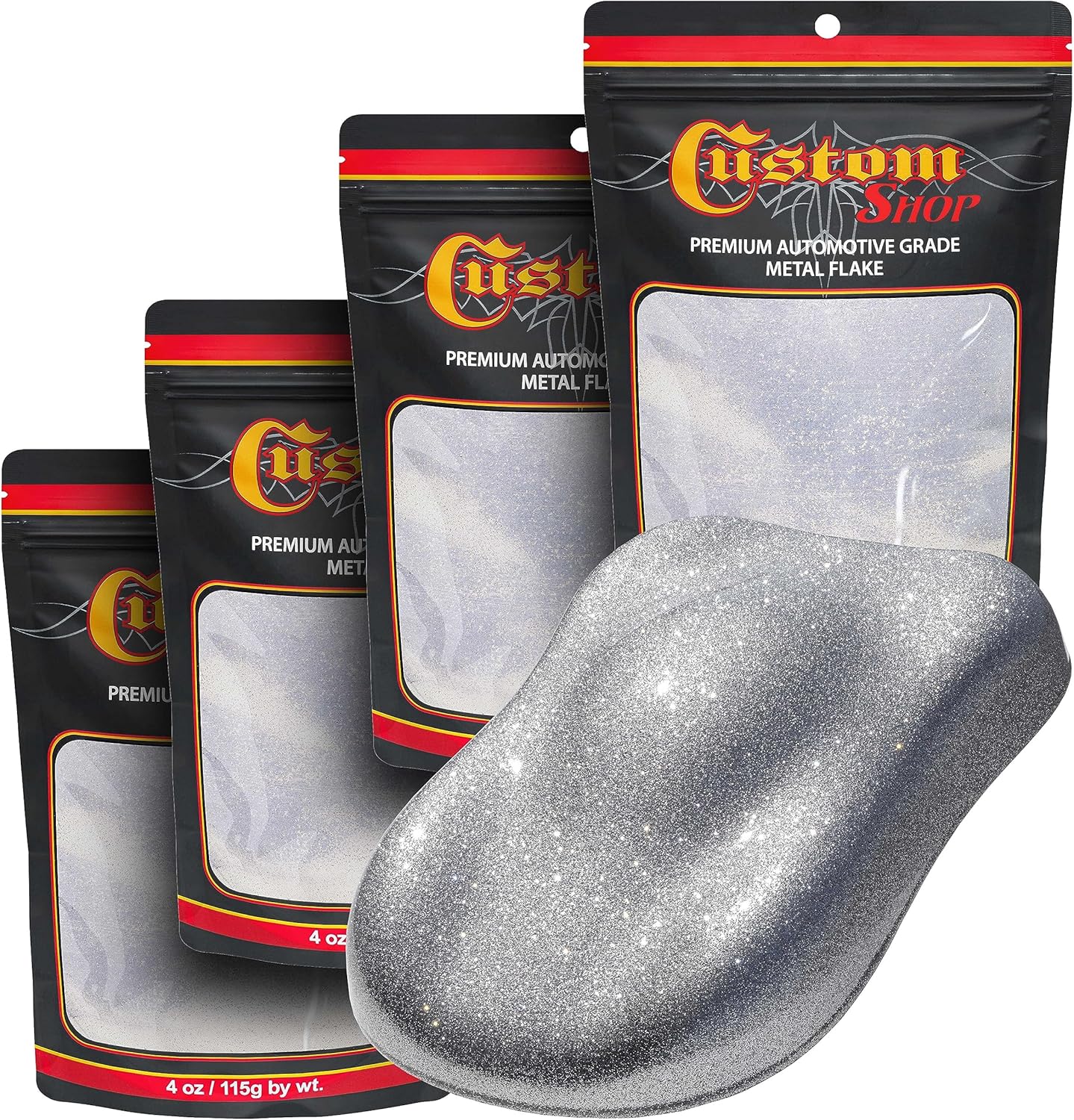 Custom Shop Metal Flake for Automotive Paint, Chrome Silver 4oz