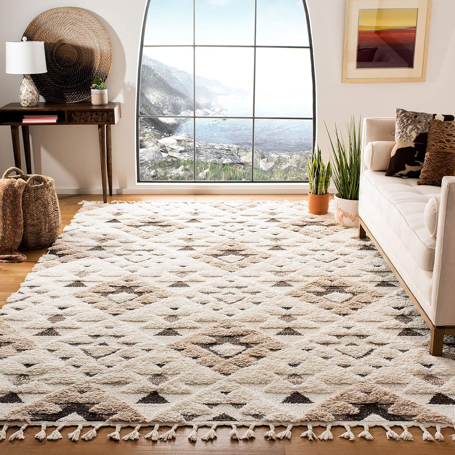SAFAVIEH Moroccan Tassel Shag Area Rug - Stylish & Durable