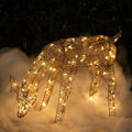Alpine Corporation Grazing Rattan Reindeer Decoration with Warm White