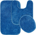 Garland Rug Traditional Nylon Washable Electric Blue 3 Piece Set