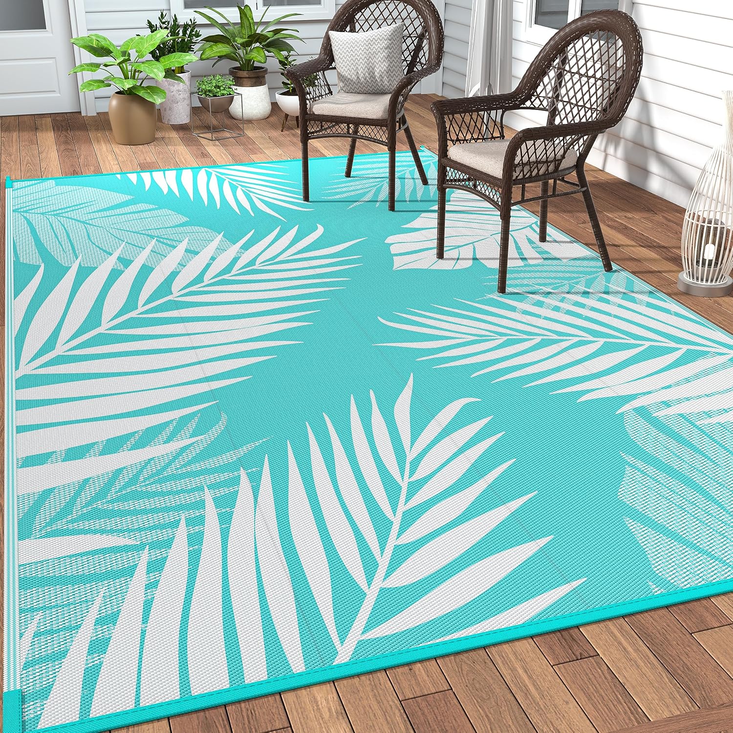 GENIMO Outdoor Rug 5ft x 8ft Waterproof for Patios and More