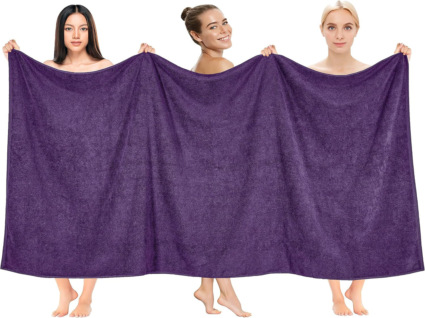 Cotton Paradise 100% Cotton Oversized Bath Sheet in Purple
