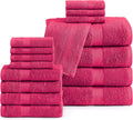 Lane Linen Mercerized Cotton 16-Piece Towel Set - Hotel-Style Softness