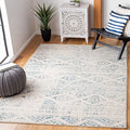 6 ft x 9 ft Ivory & Turquoise Tulum Area Rug - Moroccan Boho Style