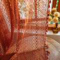 Burnt Orange Sheer Curtains 72 in Length 2 Panels Set - Boho Crochet