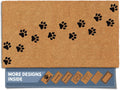 Natural Coco Coir Doormat Paws 17x30 - Heavy Duty Non-Slip Welcome Mat