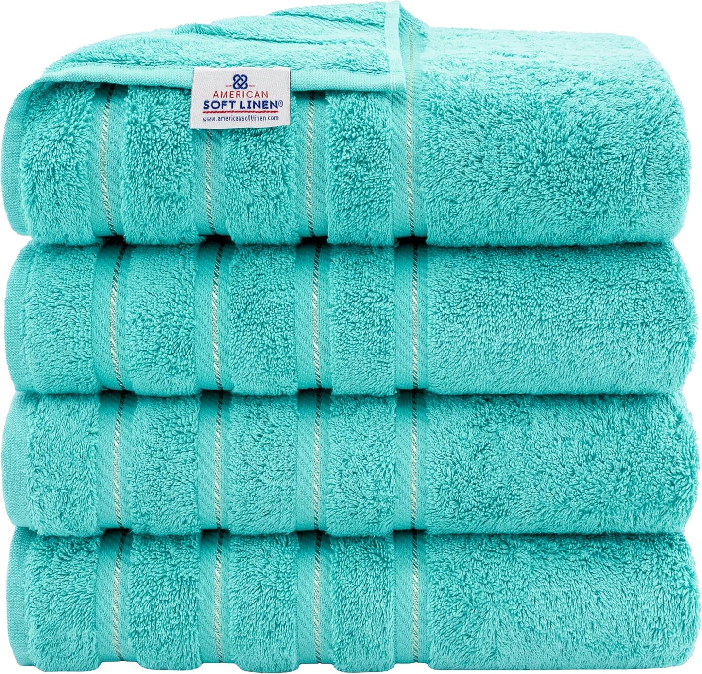 Luxury 4 Piece Bath Towel Set, 100% Cotton Turkish Towels