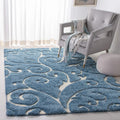 Florida Shag Area Rug 5ft 3in x 7ft 6in - Plush Light Blue & Cream