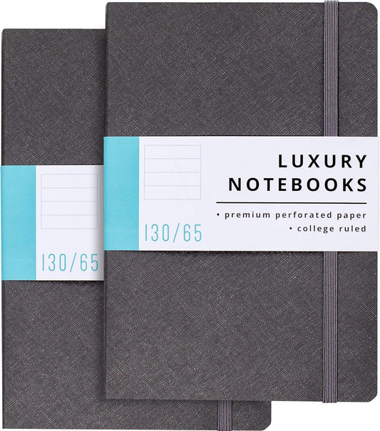 Executive Writing Journals Set - 130 Pages Soft Cover - Gray