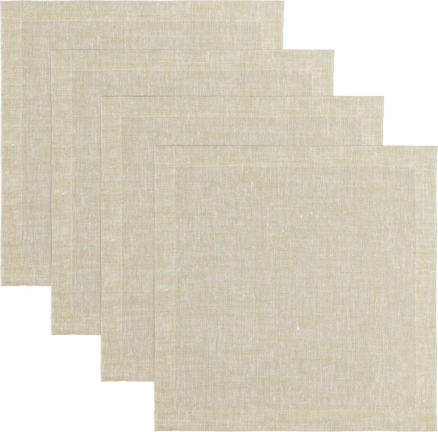 Elegant Champagne Beige Linen Placemats Set of 4 for Every Occasion