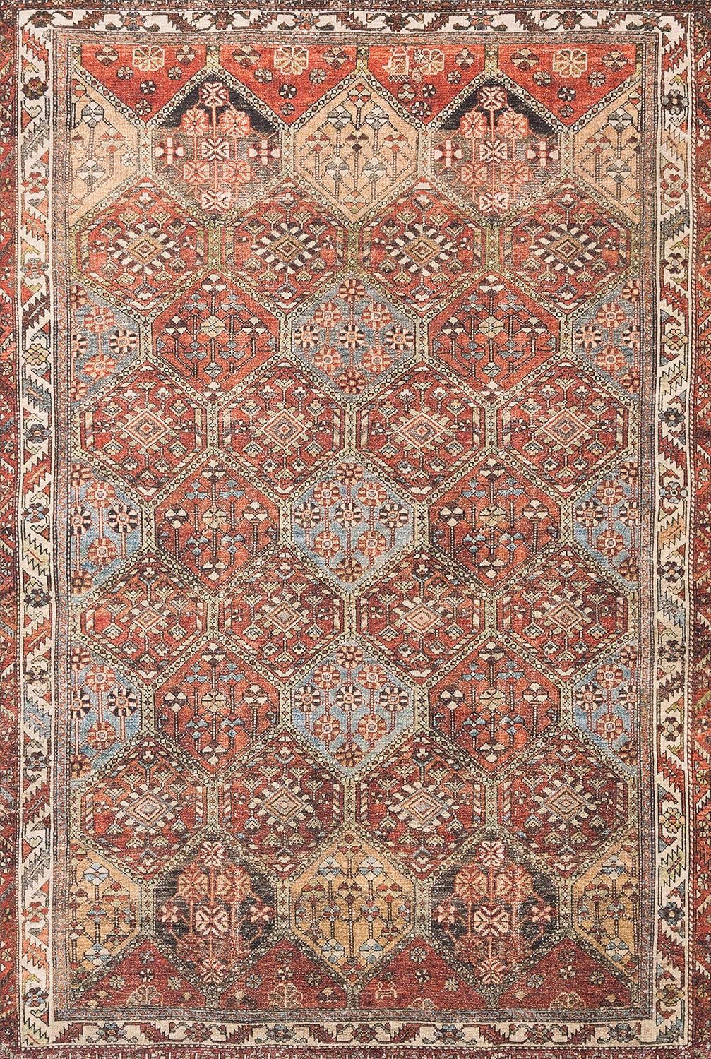 Loren Collection LQ-16 Spice/Multi Area Rug - Stylish Elegance
