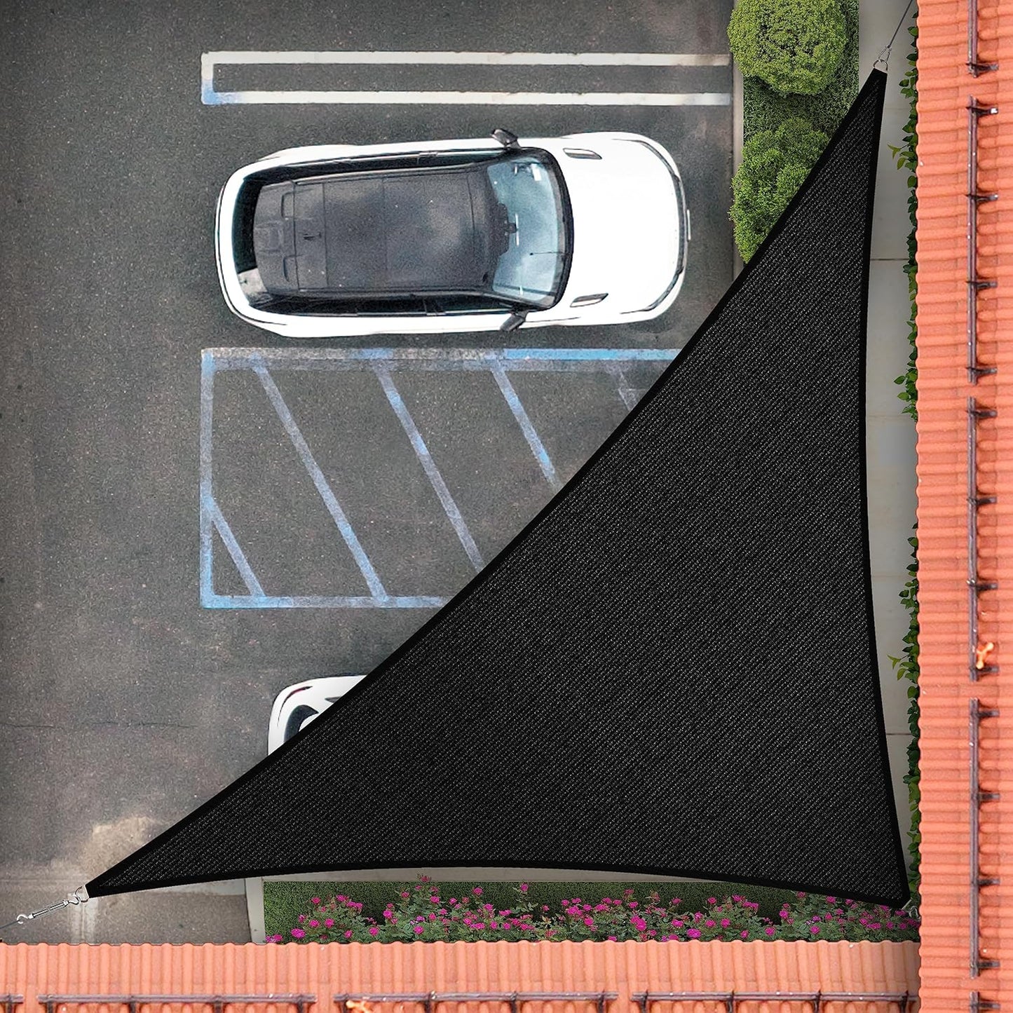 Royal Shade Right Triangle 12ft x 22ft x 25.1ft Black Sun Shade Sail