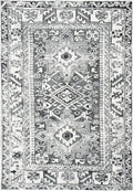 Vintage Hamadan Collection Accent Rug - Stylish Grey & Ivory