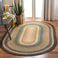 SAFAVIEH Braided Collection Area Rug - 6ft x 9ft Oval, Multi Color