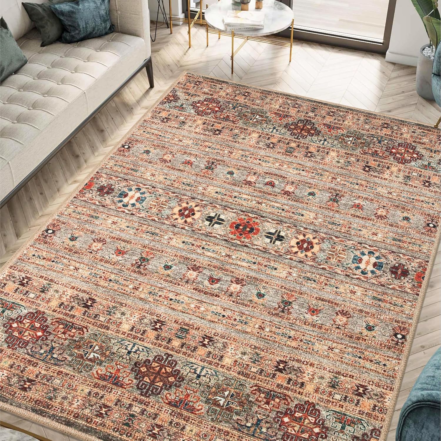 Keen Home Design 9x12 Rug - Vintage Machine Washable Area Rug