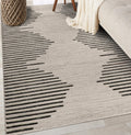 Bohemian Stripe Stain Resistant Area Rug 4 ft x 6 ft - High Traffic