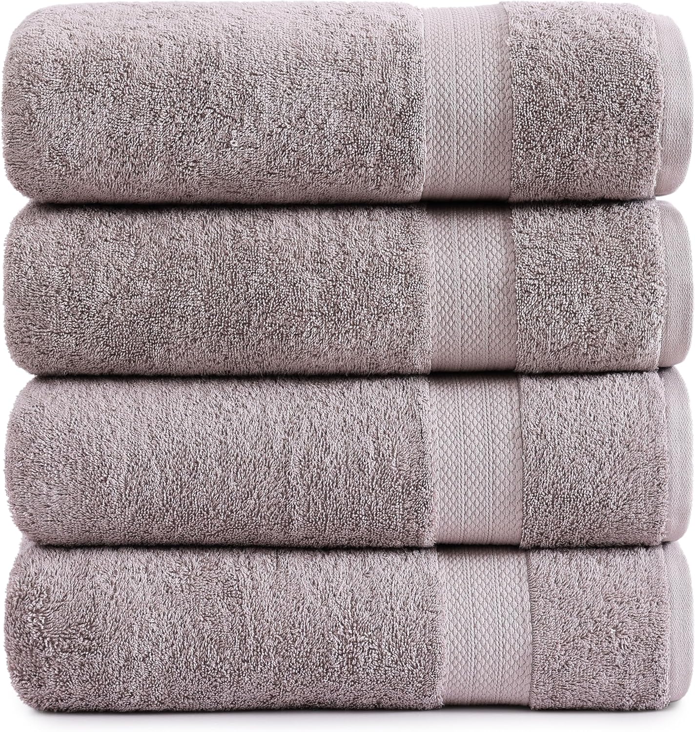 100% Cotton Bath Sheets Set of 4 - Extra Large Grey Towels