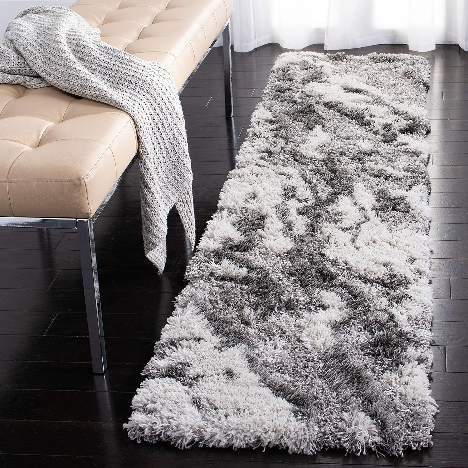 SAFAVIEH Horizon Shag Collection Runner Rug - Modern Abstract Design