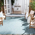 Courtyard Collection Area Rug 9 ft x 12 ft - Aqua & Grey