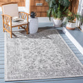Courtyard 2ft 7in x 5ft Grey/Black Outdoor Waterproof Rug - Durable