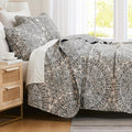 Oversized Quilt Queen Bedding Set - Soft Grey Coverlet