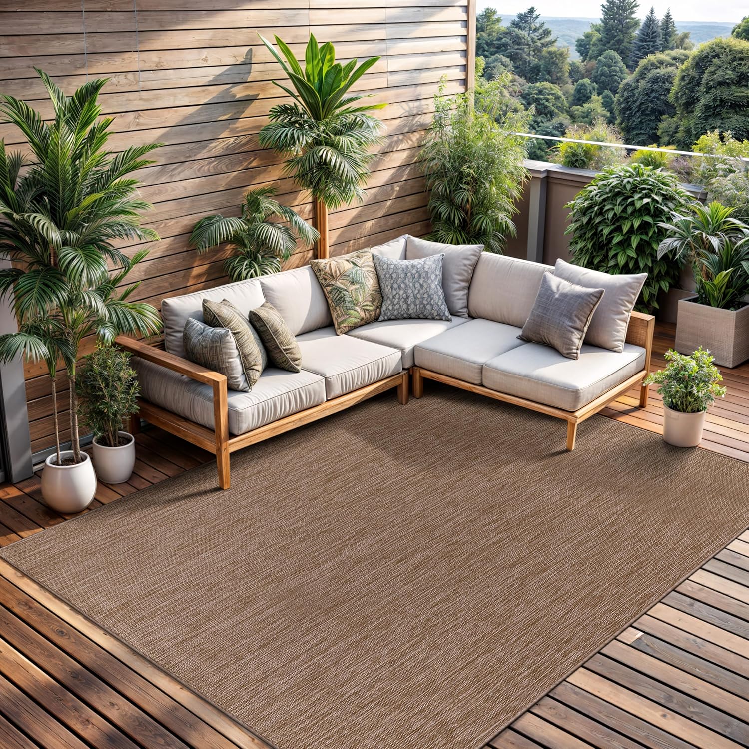 CAMILSON Outdoor Rug 6x9 - Modern Area Rugs for Patios