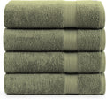 100% Cotton 4 Pack Bath Sheets 35in x 66in - Oil Green Oversized