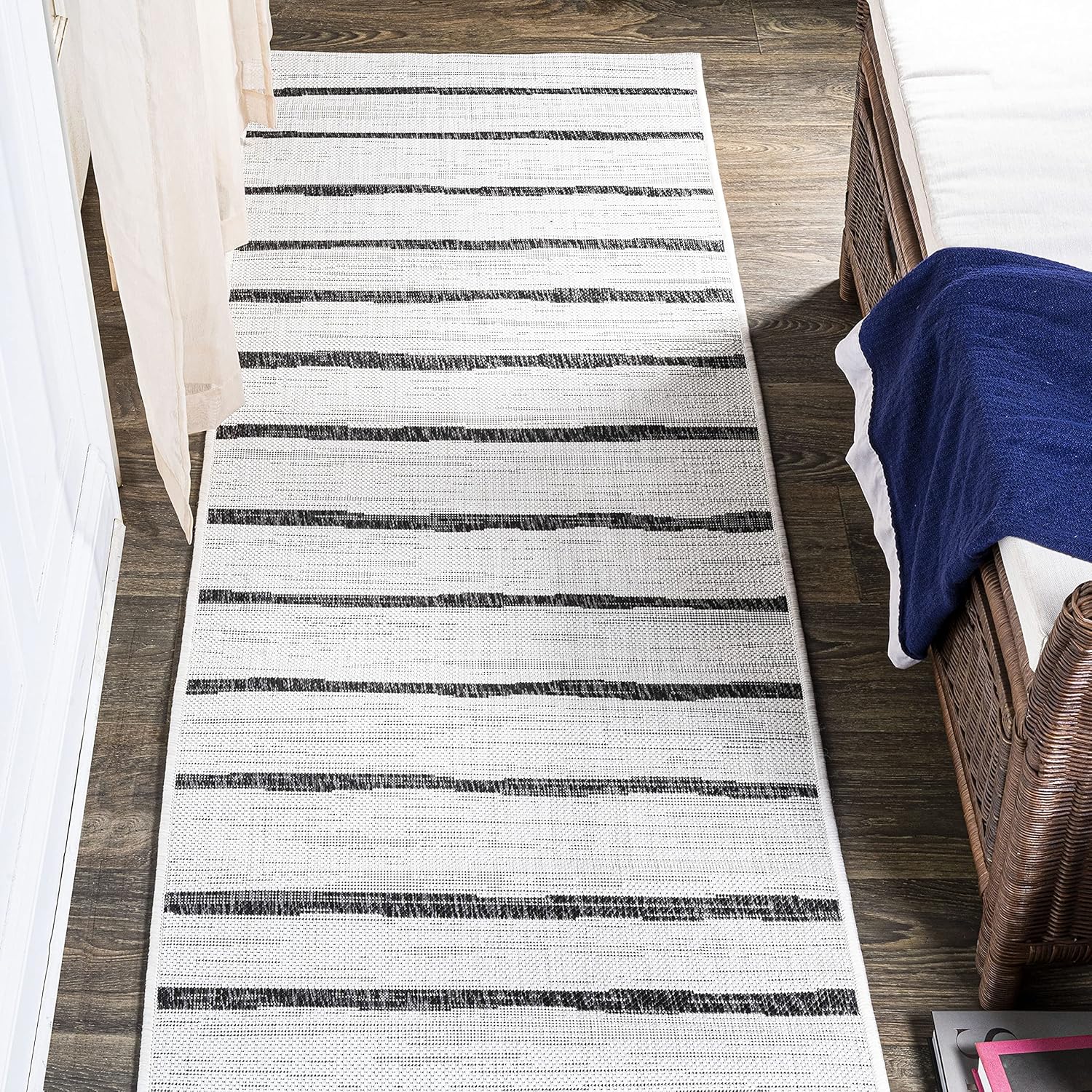 Berber Stripe Indoor Outdoor Runner Rug for High Traffic Areas