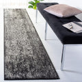 Evoke 2ft 2in x 9ft Black Grey Runner Rug - Durable Distressed Style