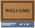 Natural Coco Coir Heavy Duty Welcome Doormat 30x48 - Durable Non-Slip