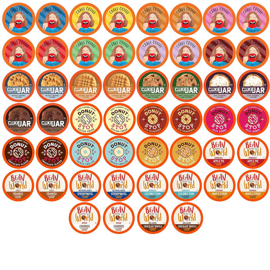 Flavored Coffee Pod Sampler | 52 Count Variety Pack