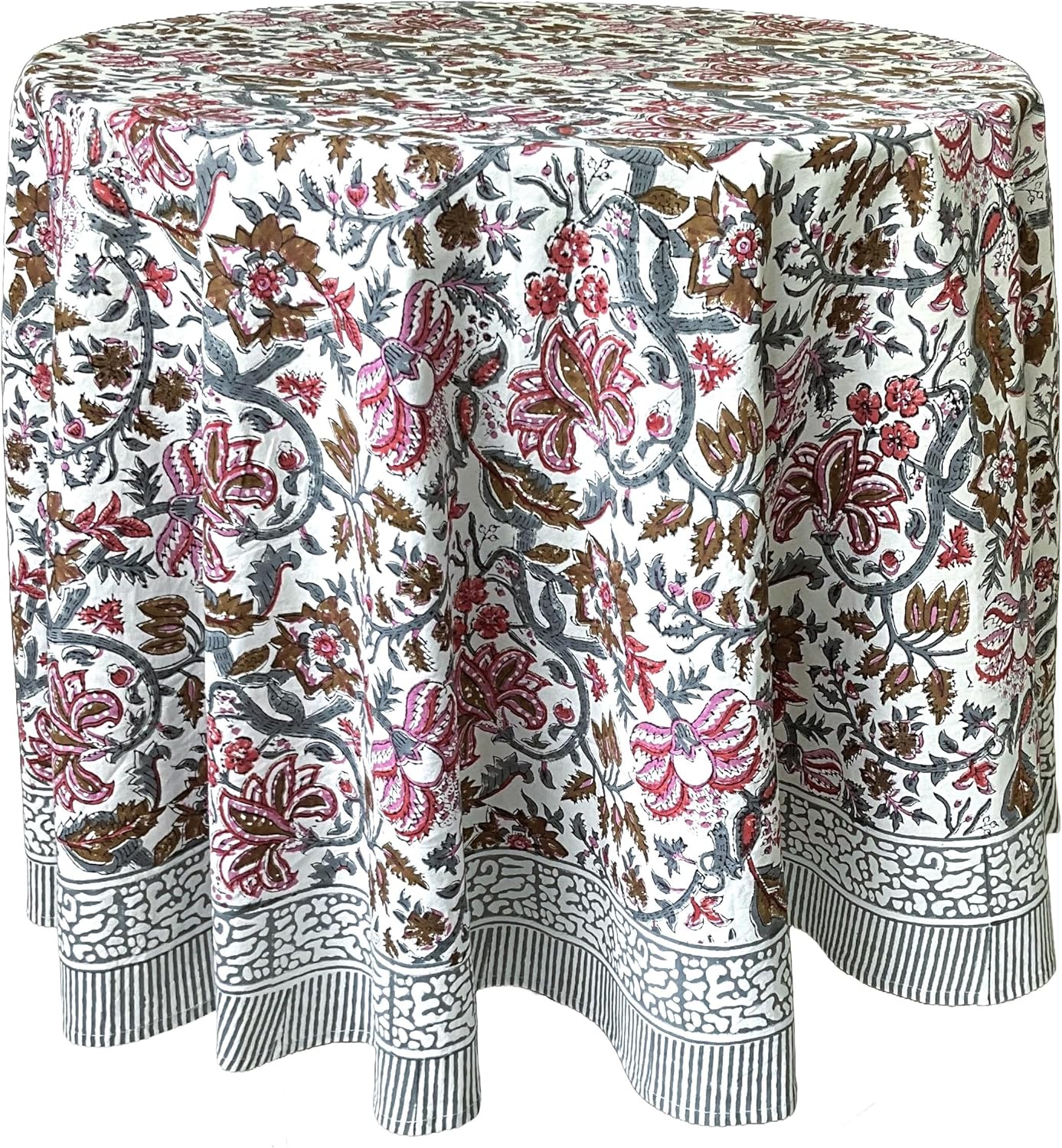 Eden Multicolor 100% Cotton Round Tablecloth for Any Occasion