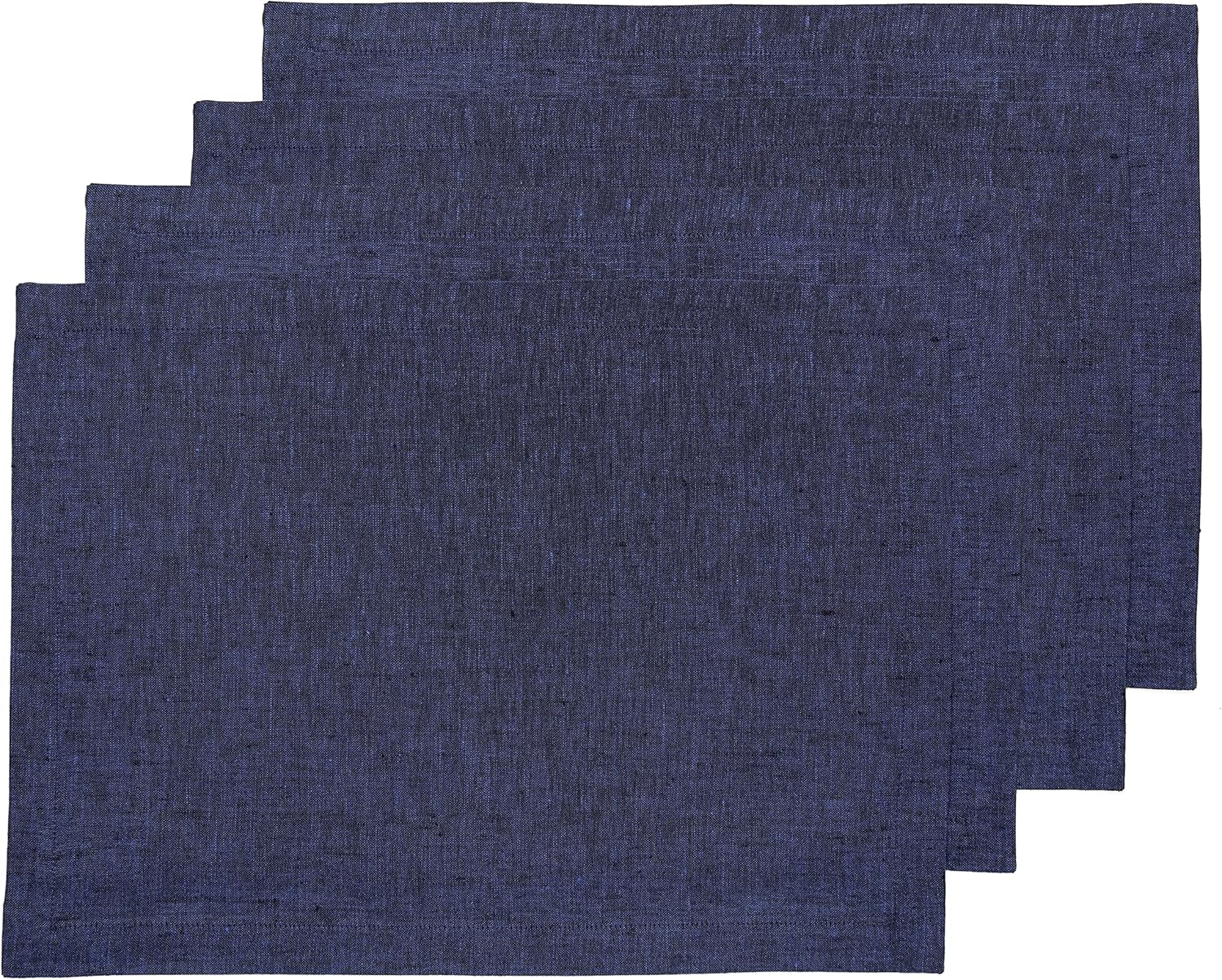 Pure Linen Chambray Navy Placemats Set of 4 for Holidays