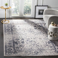 Adirondack Area Rug 6 ft x 9 ft - Grey & Navy Vintage Look