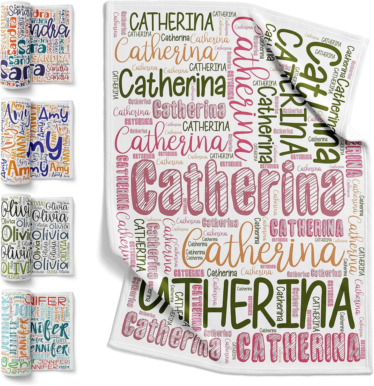 Personalized Baby Blanket with Word Art Names for Kids